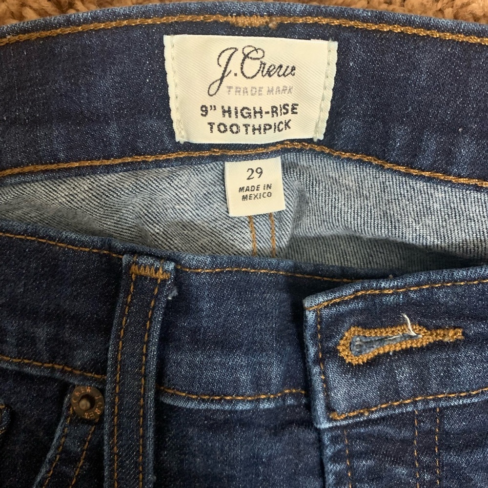 J. Crew 9-Inch Toothpick Jeans Size 29 EUC - Picture 3 of 5